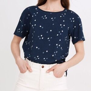 Madewell Softfade Cotton Oversized Tee in Indigo Dot